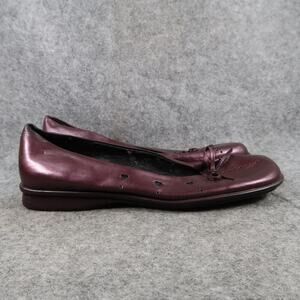 Amelia Shoes Womens 8.5 Flats Slip On Loafer Purple Leather Hearts Made In Italy